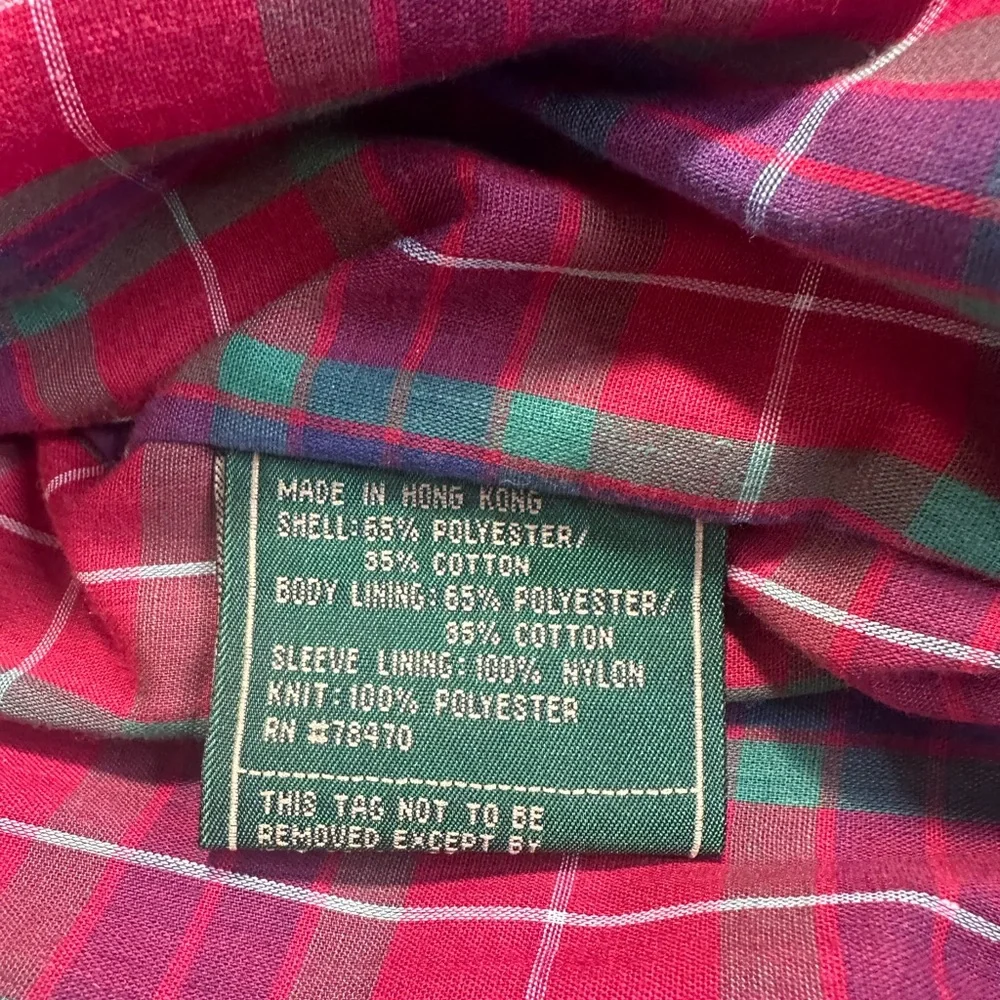 Field & Stone Plaid Lined Bomber Jacket Navy a Blue Zip Front Size Small Short